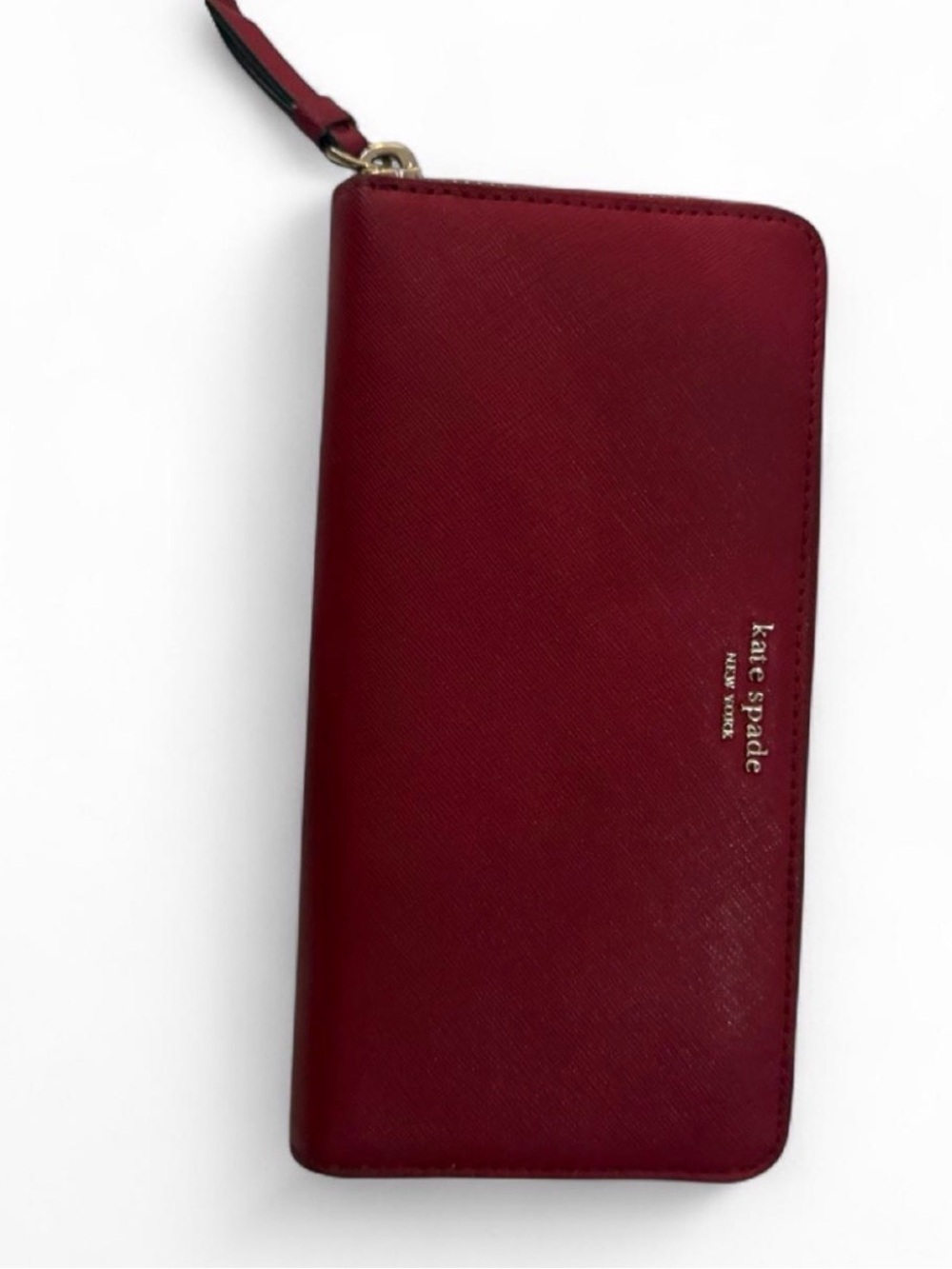 kate spade Deep Red Zip-Around Wallet with Wristlet